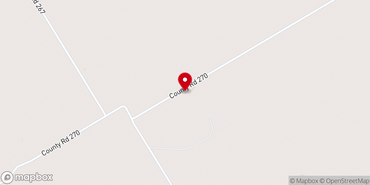 Map showing location of Jones Prairie Baptist Church