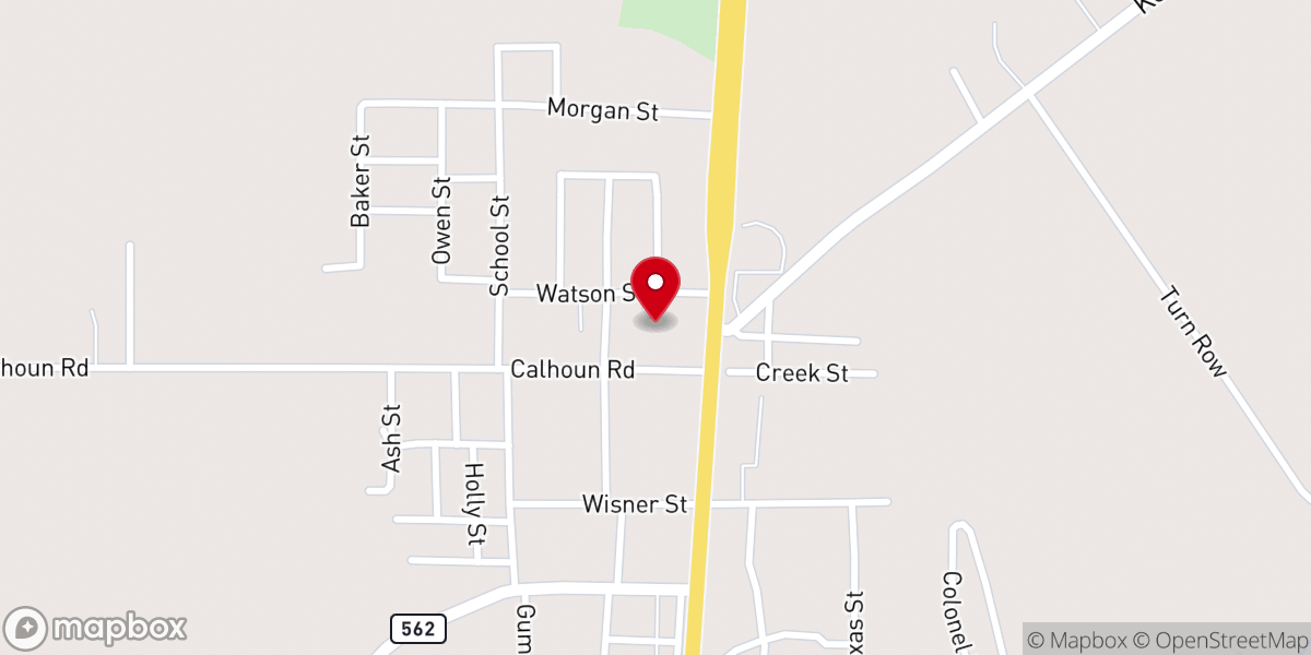 Map showing location of First Baptist Church