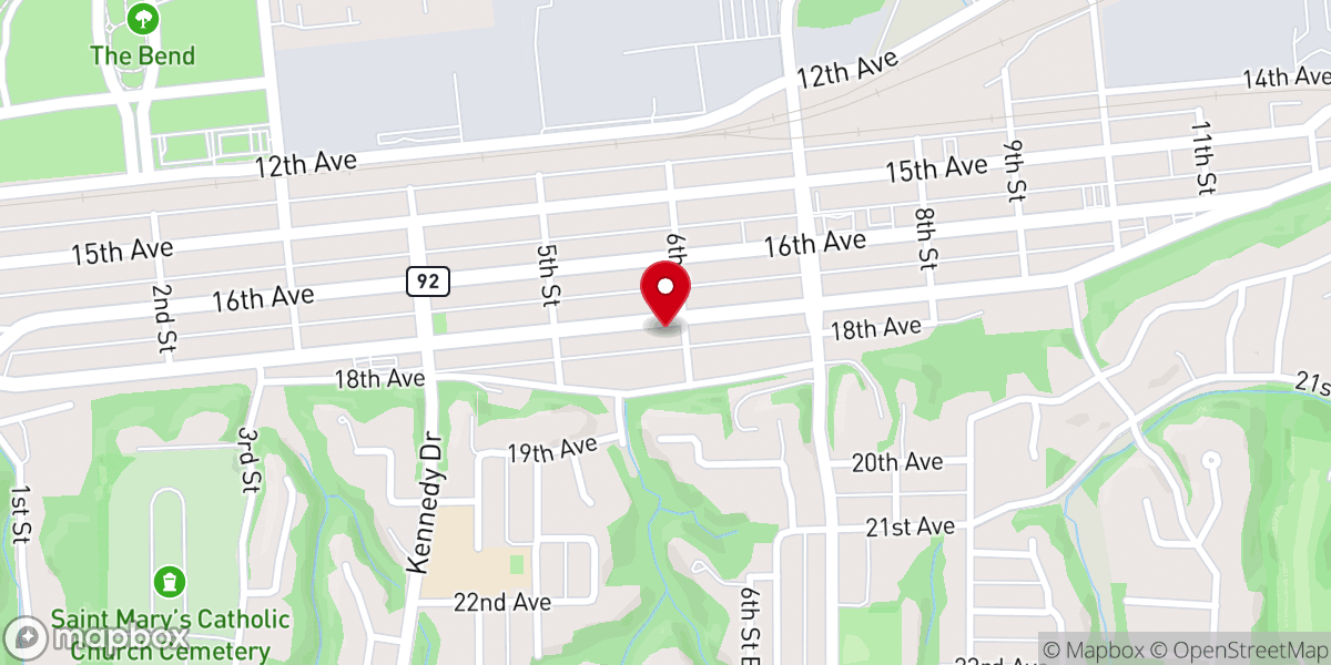 Map showing location of St Anne Catholic Church
