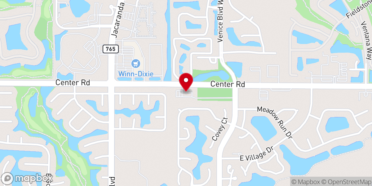Map showing location of CenterPointe Christian Church-Venice