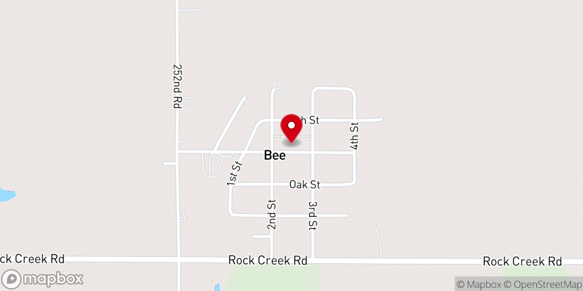 Map showing location of Village of Bee