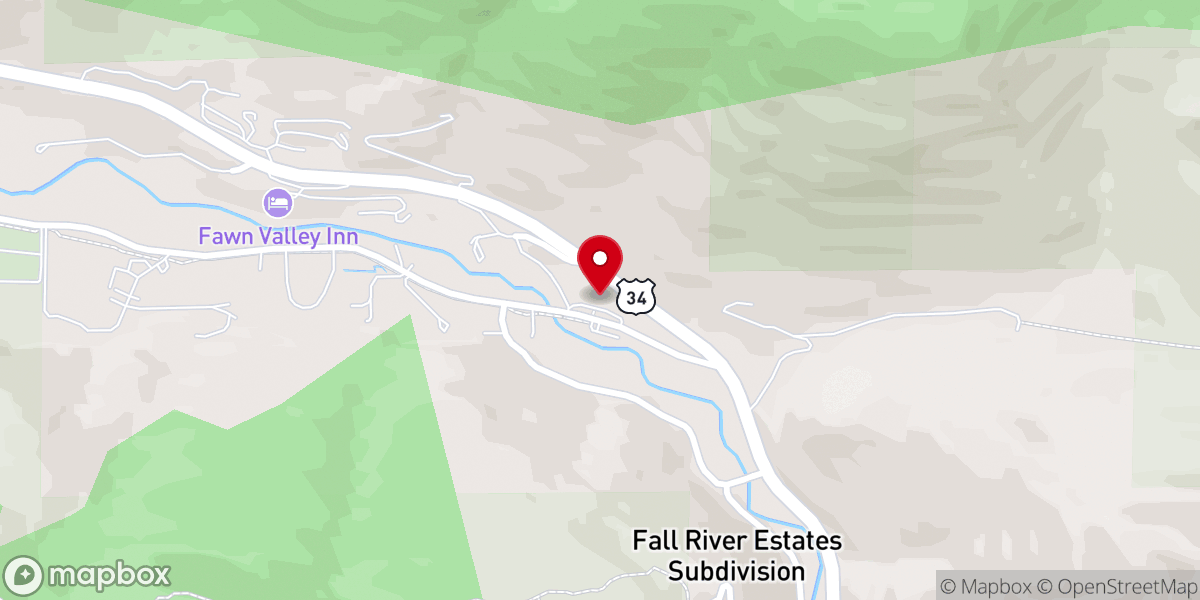 Map showing location of Estes Park United Methodist Church