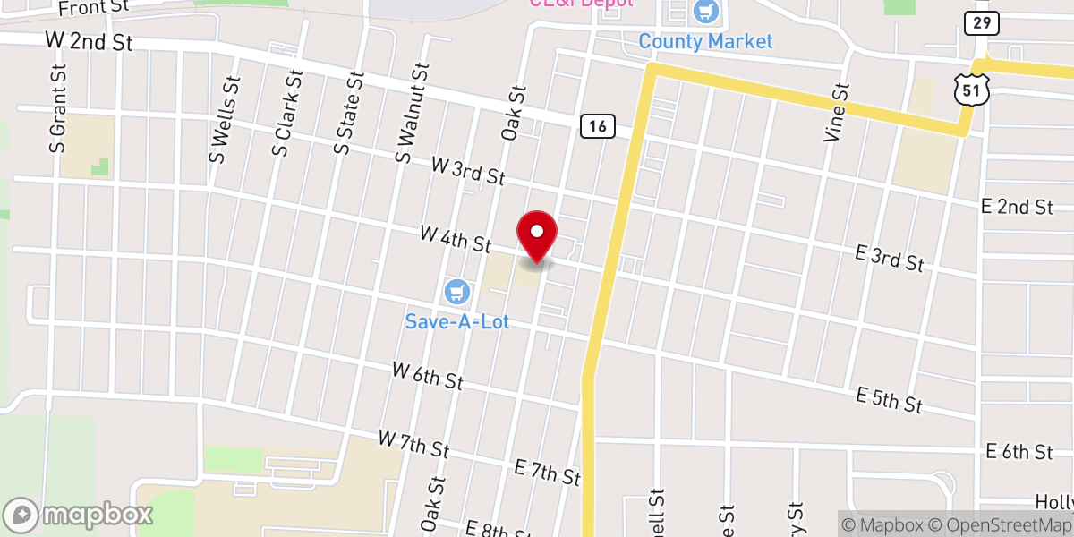 Map showing location of St Patrick's Catholic Church