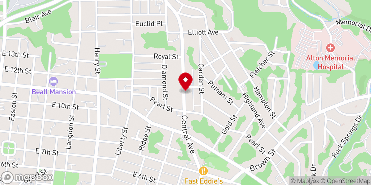 Map showing location of Central Avenue Church of Christ
