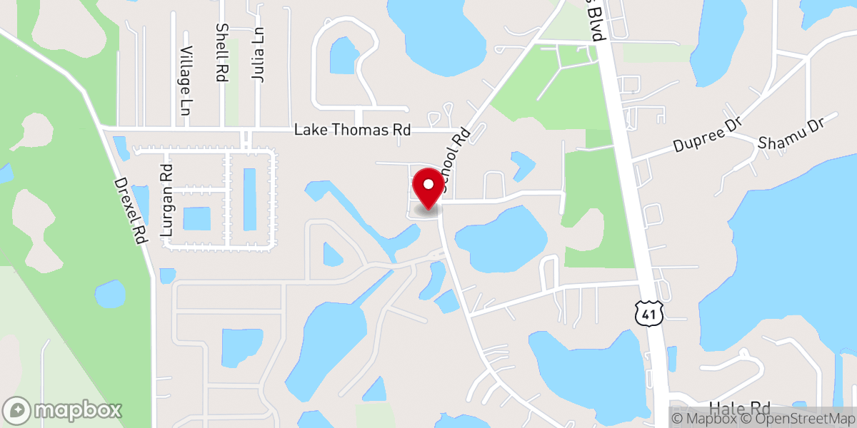 Map showing location of Land O' Lakes Christian School