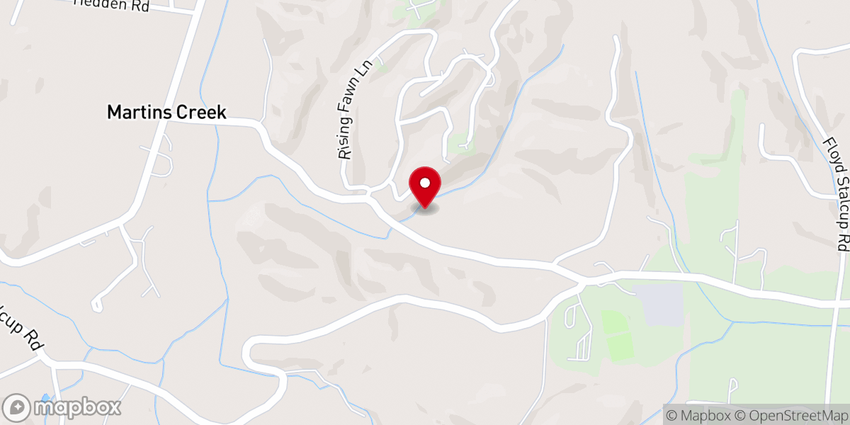 Map showing location of Martins Creek Community Church