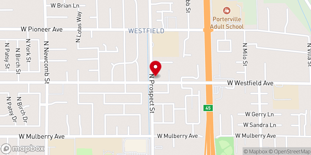 Map showing location of Westfield Church of Christ