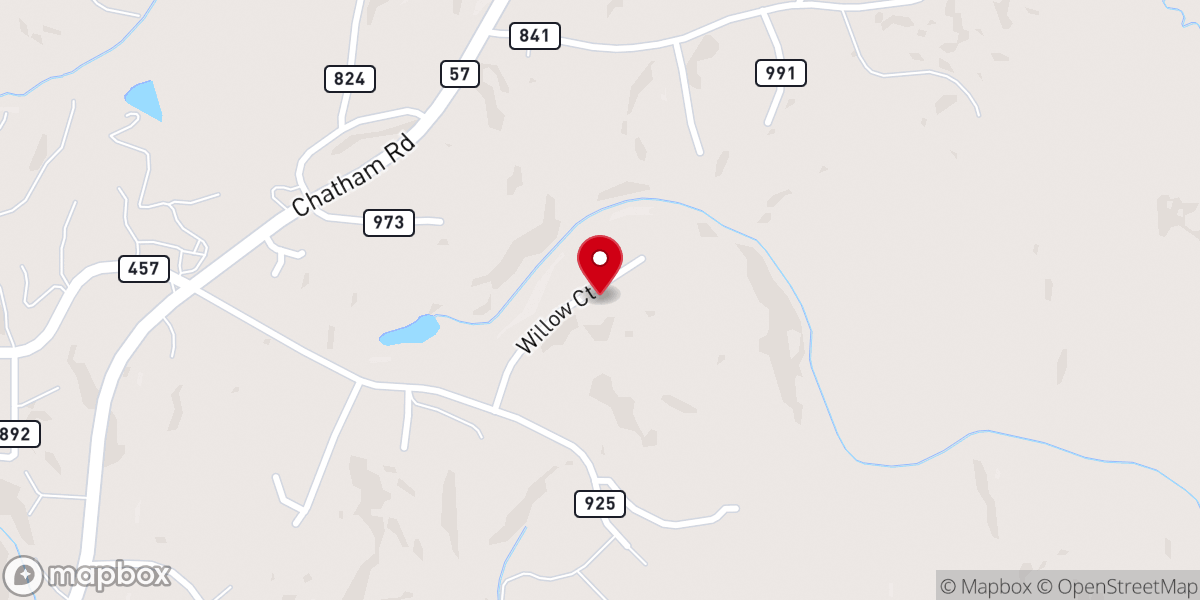 Map showing location of Rock Hill Church