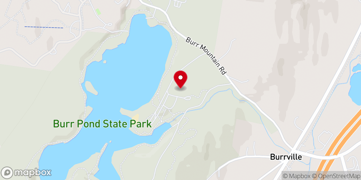 Map showing location of Burr Pond State Park