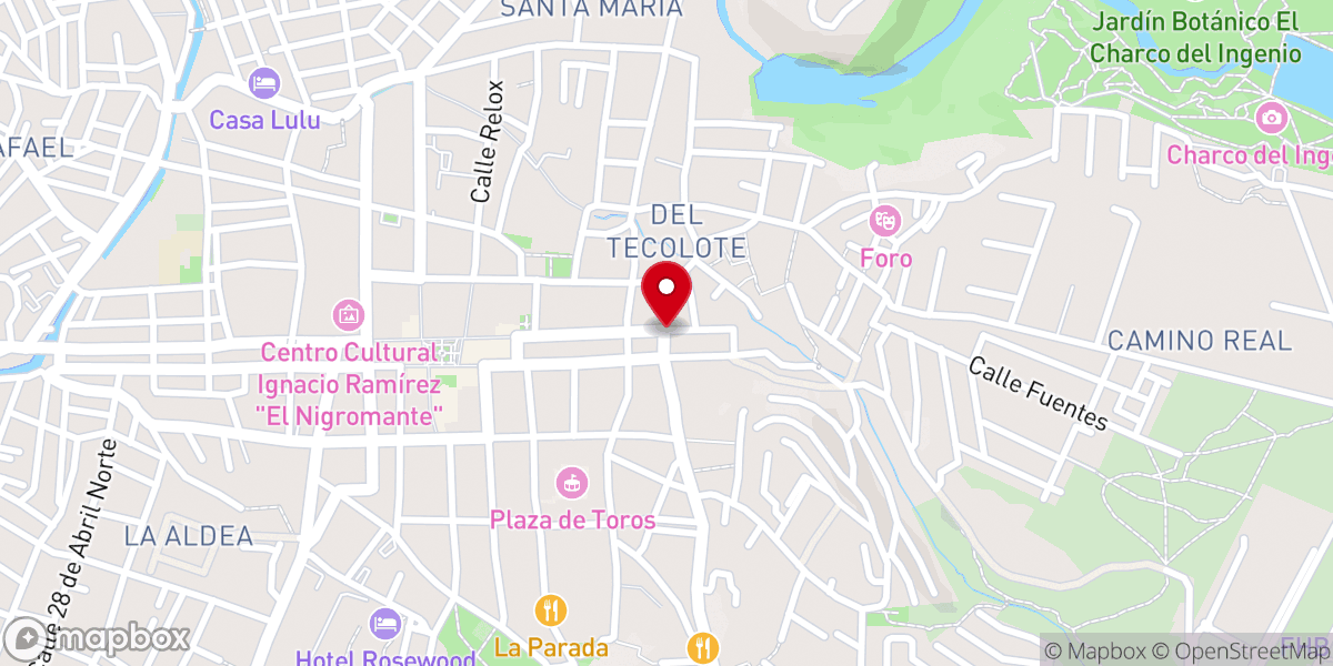 Map showing location of Capilla del Calvario