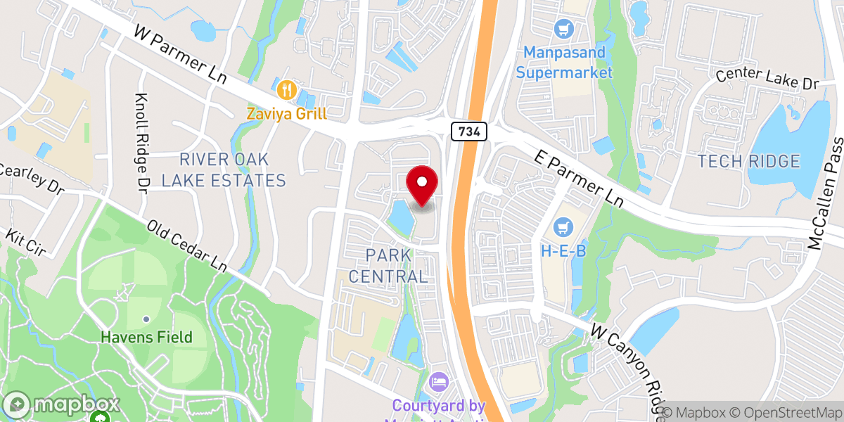 Map showing location of Austin Life Church