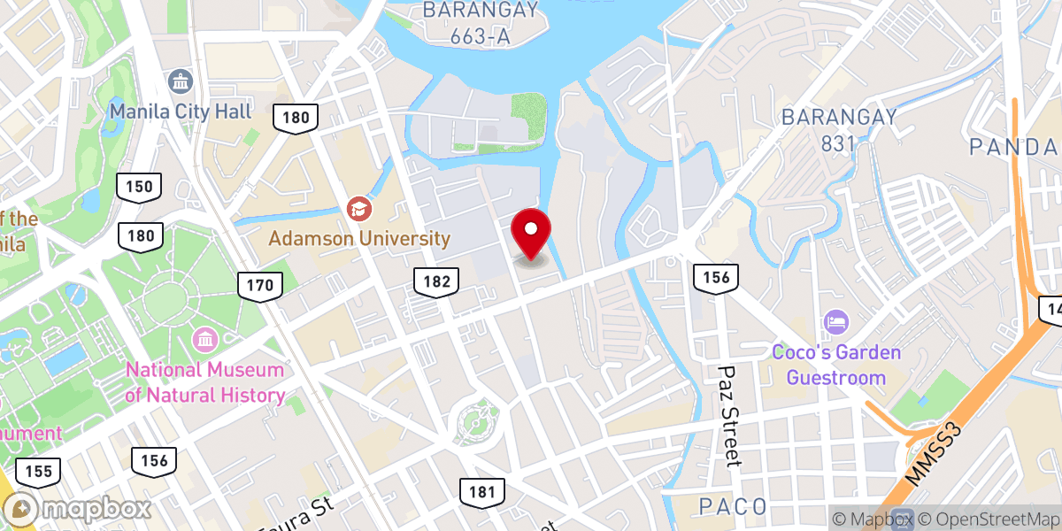 Map showing location of Pope Pius XII Catholic Center