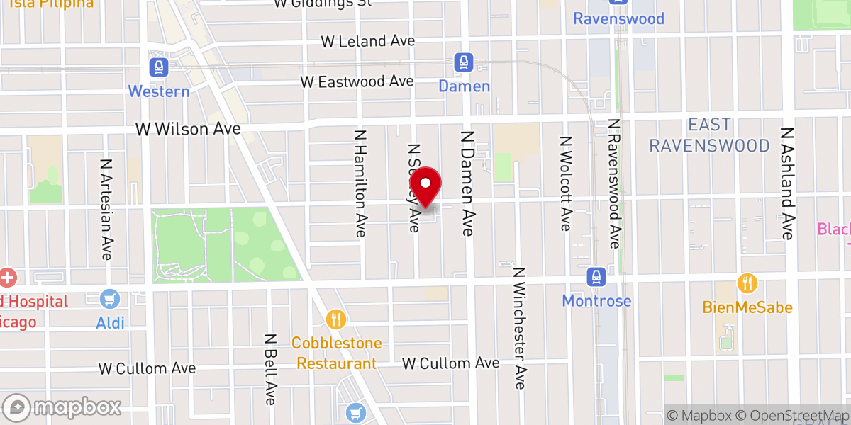 Map showing location of Ravenswood Baptist Church