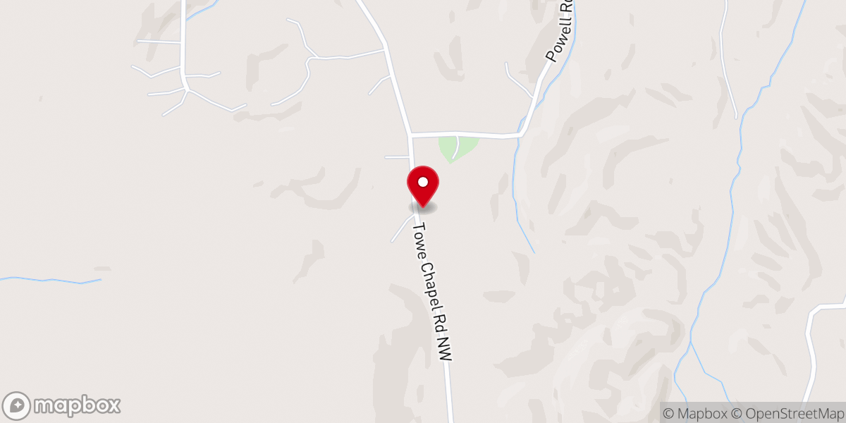 Map showing location of Towe Chapel