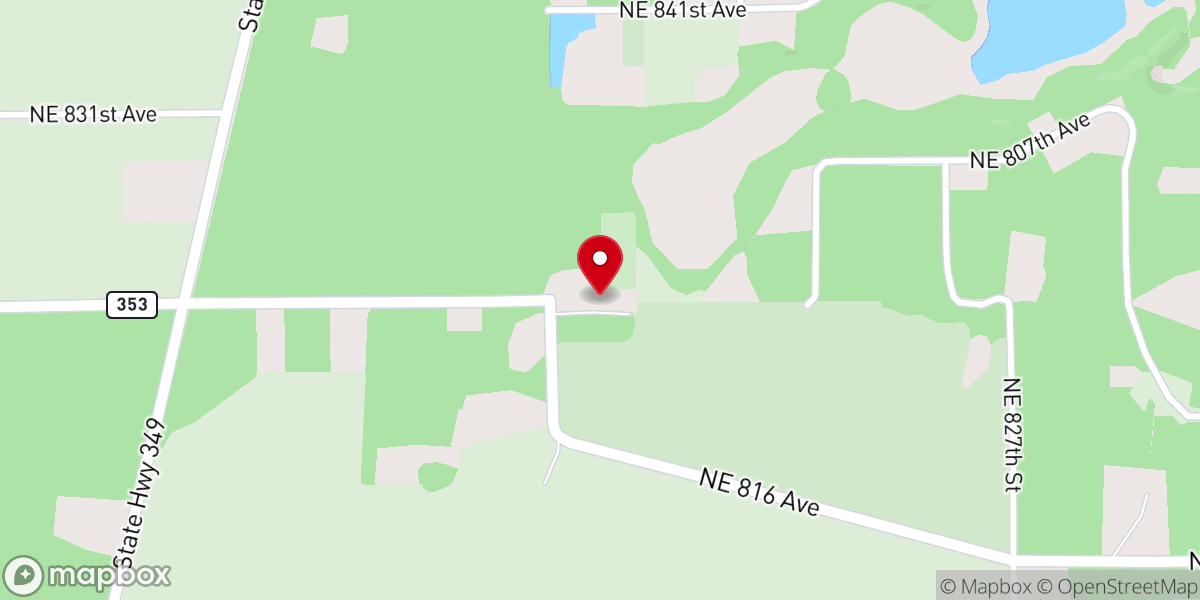 Map showing location of Rock Sink Baptist Church