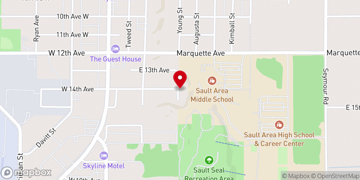 Map showing location of Calvary Baptist Church