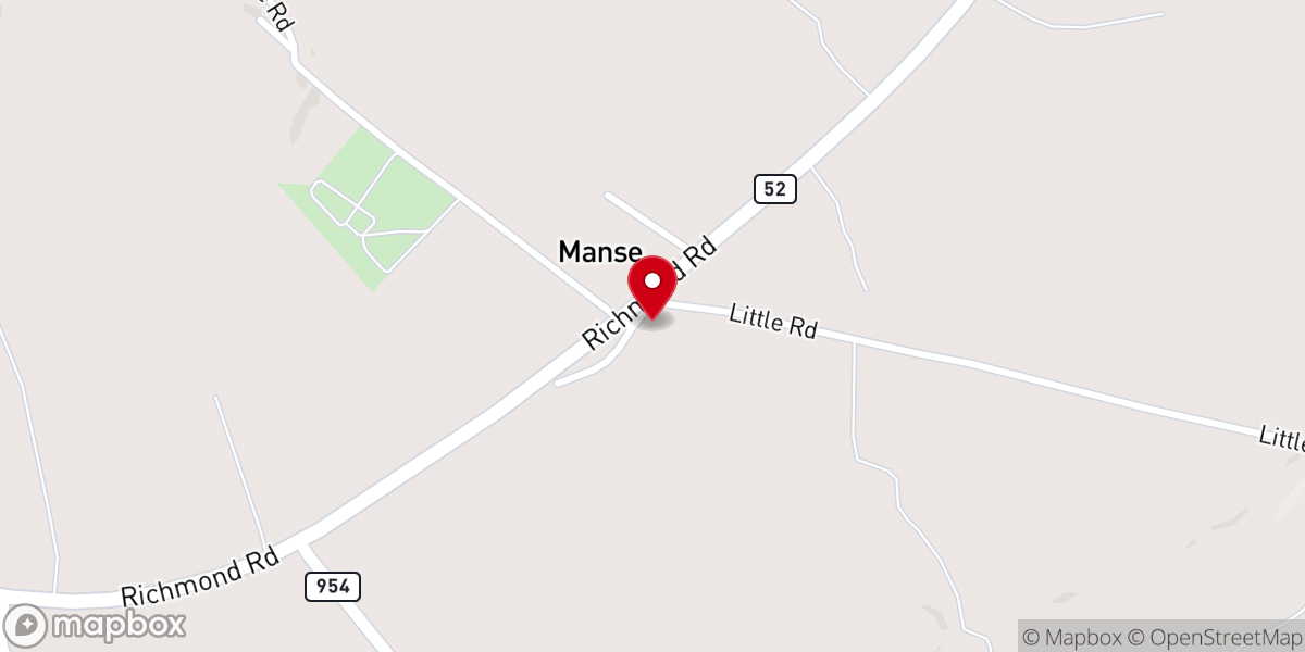 Map showing location of Paint Lick Presbyterian Church