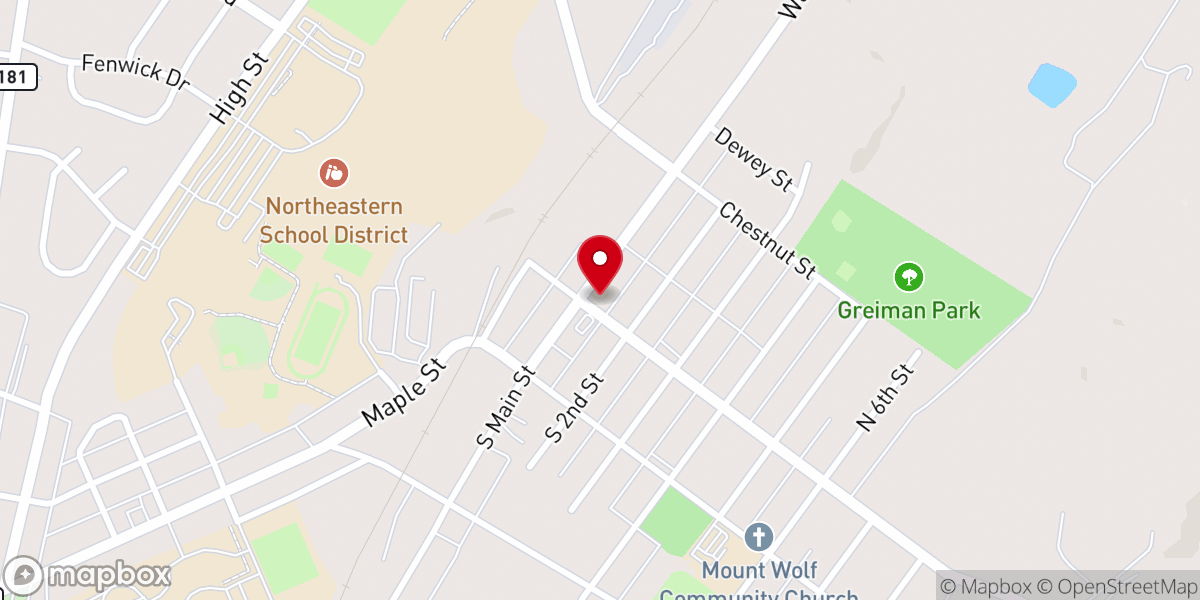Map showing location of Otterbein Church
