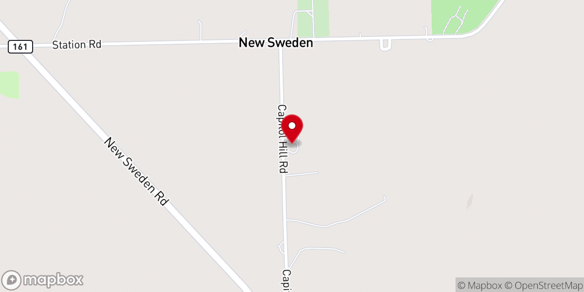 Map showing location of Gustaf Adolph Lutheran Church