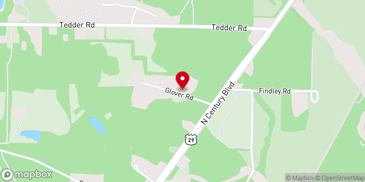 Map showing location of Bluff Springs Church