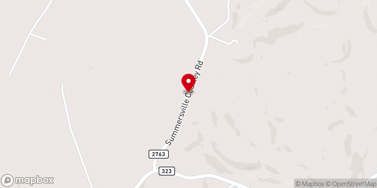 Map showing location of Summersville Mennonite Church