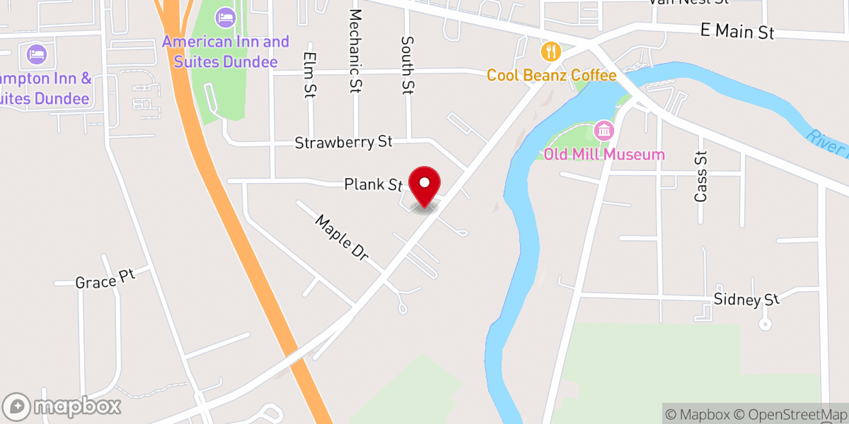 Map showing location of St John Lutheran Church