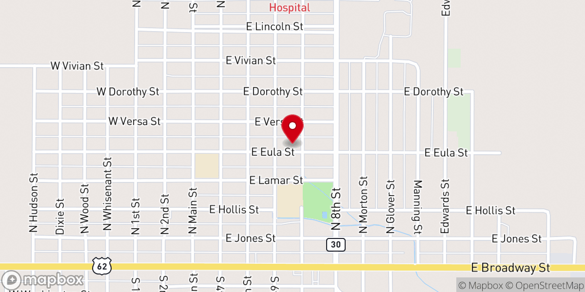 Map showing location of First Assembly of God