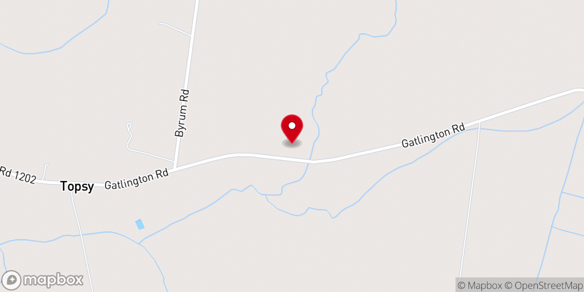 Map showing location of Stony Branch Church
