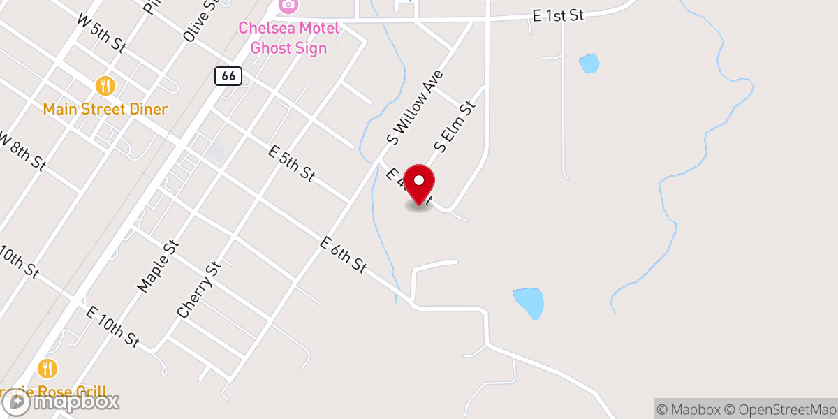 Map showing location of Spencer Creek Baptist Church