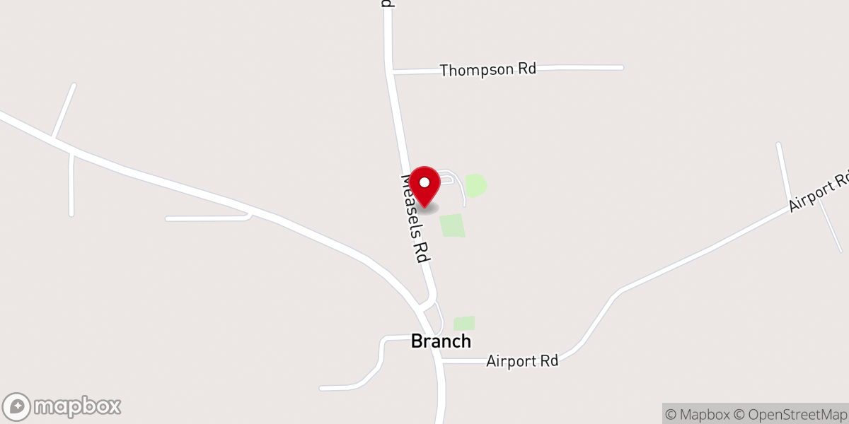 Map showing location of New Liberty Baptist Church