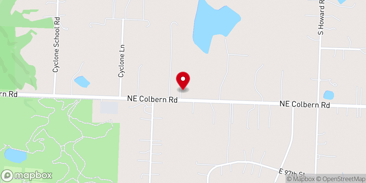 Map showing location of Oak Tree Church