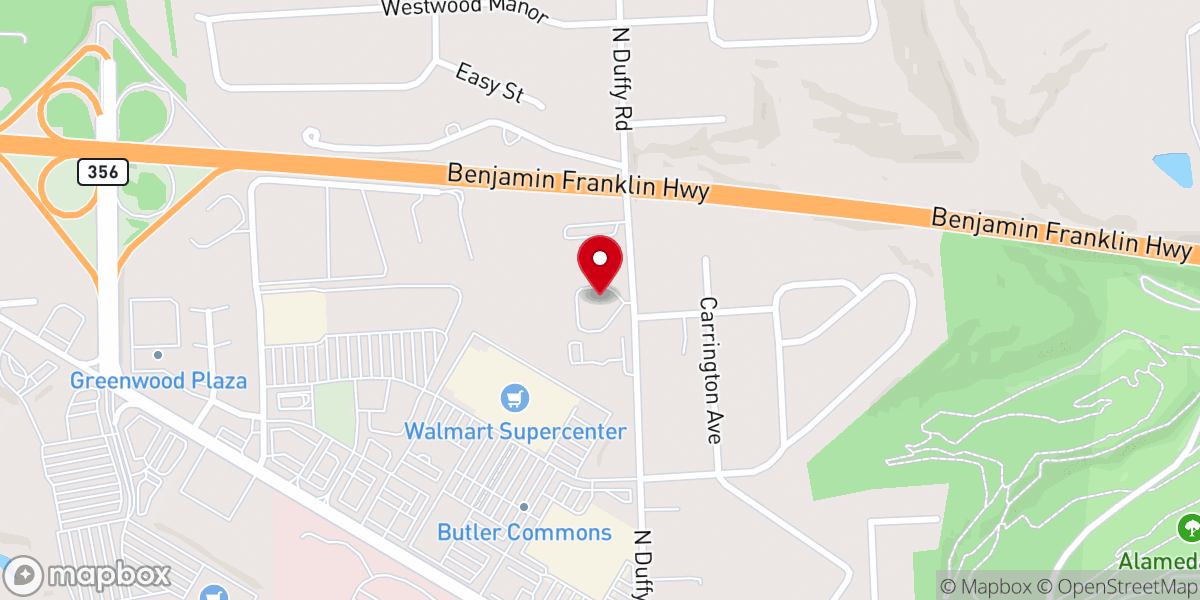 Map showing location of Christ Community United Methodist Church