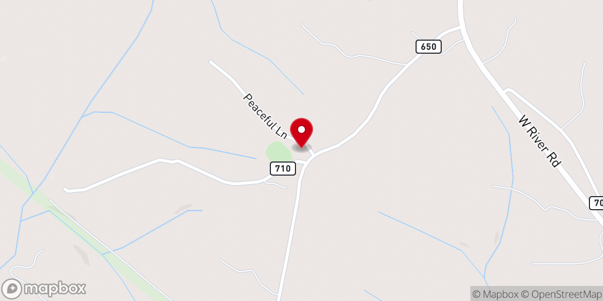 Map showing location of New Fork Baptist Church