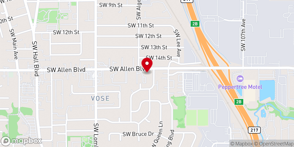 Map showing location of Romanian Baptist Church of Beaverton