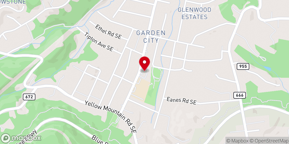 Map showing location of Garden City Baptist Church