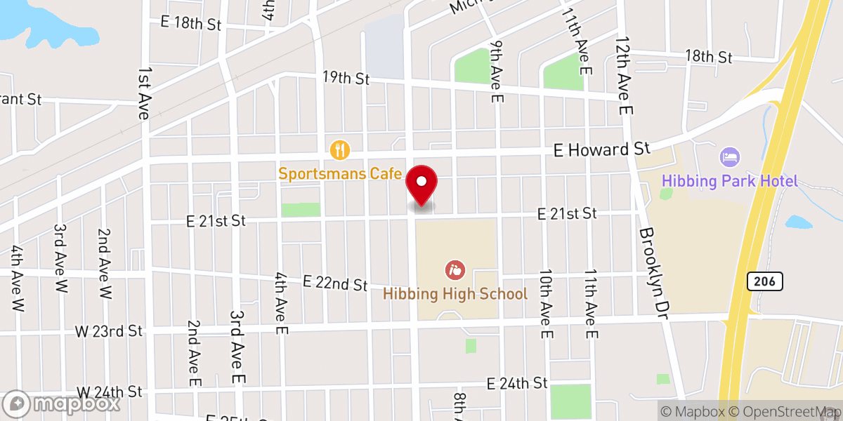 Map showing location of St James Episcopal Church