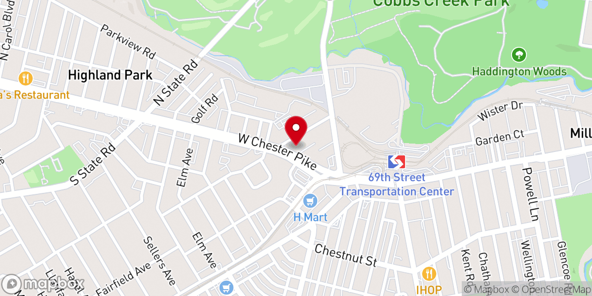Map showing location of Rehoboth Pentecostal Church of Delaware Valley