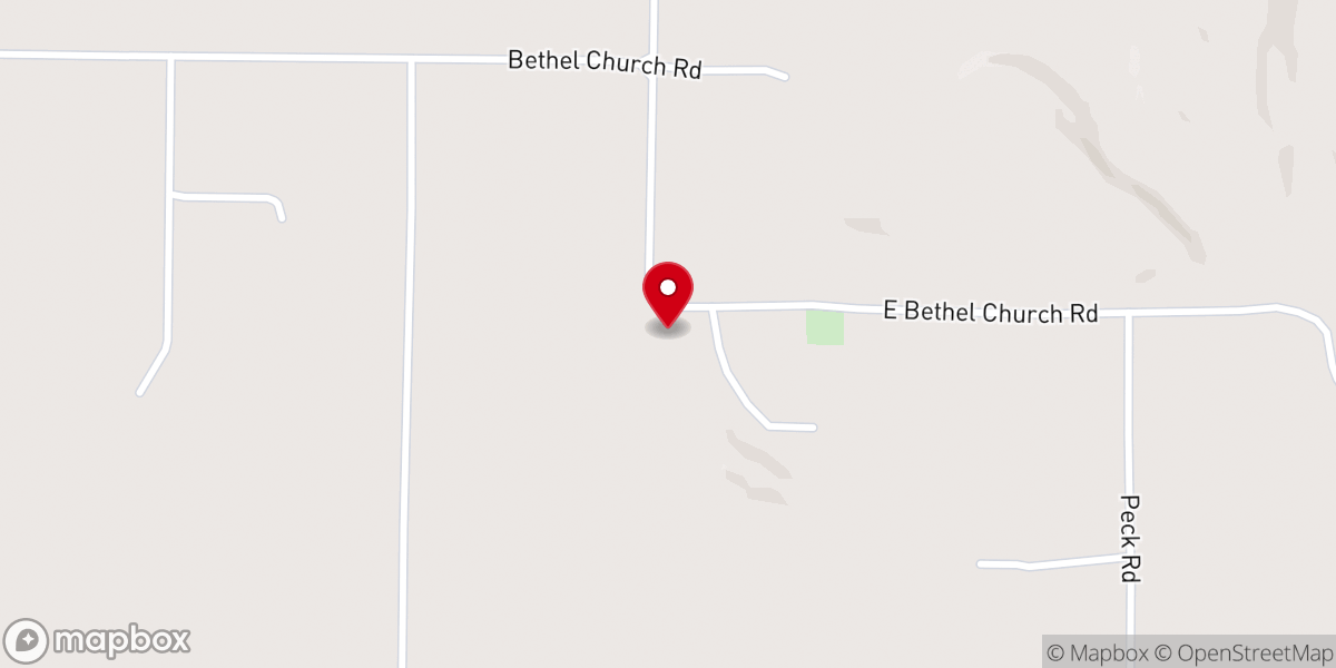 Map showing location of Bethel Church of the Nazarene