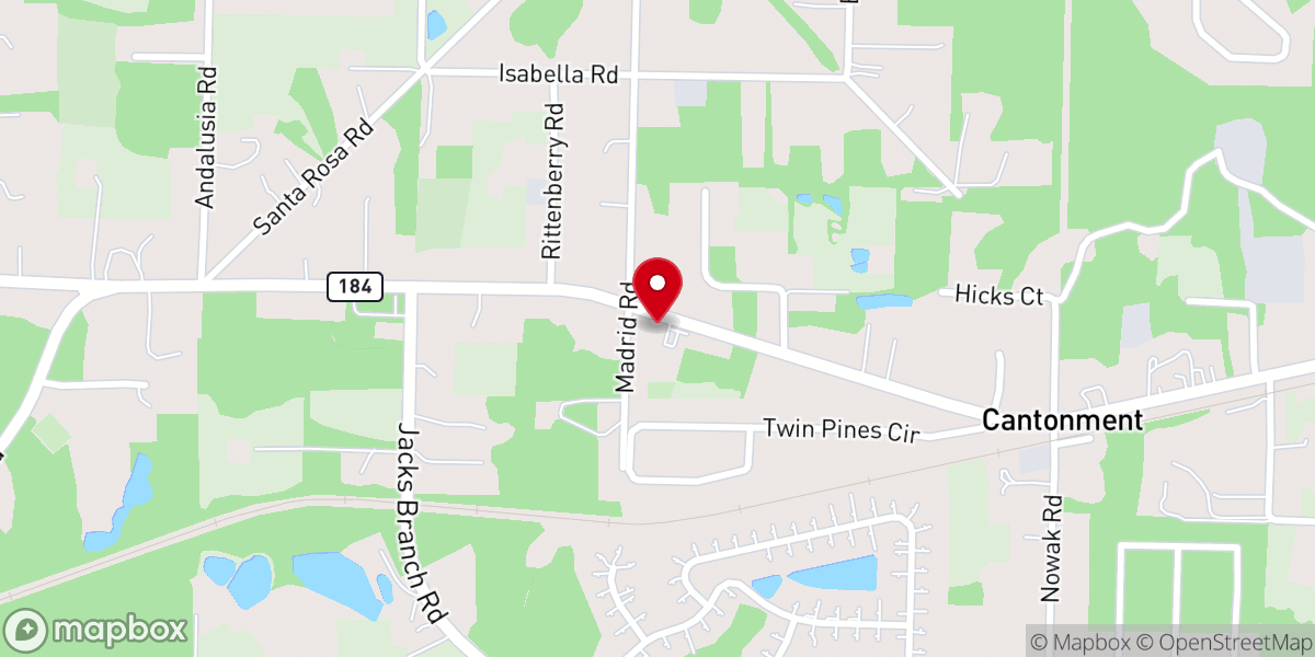 Map showing location of Harvest Christian Center