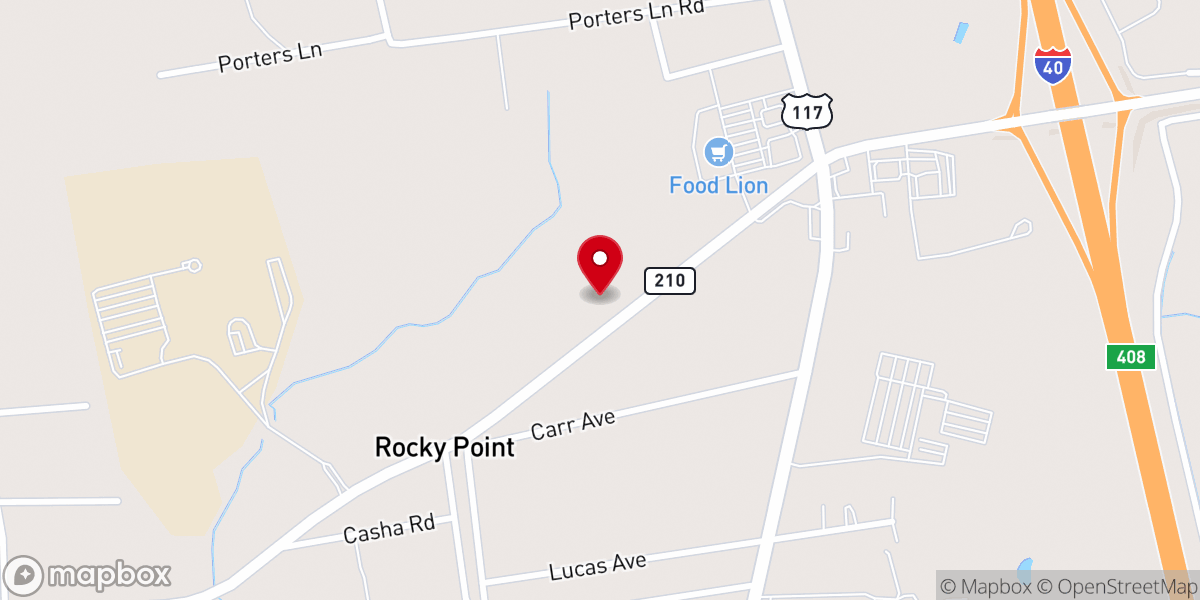 Map showing location of Mt Moriah Ame Church