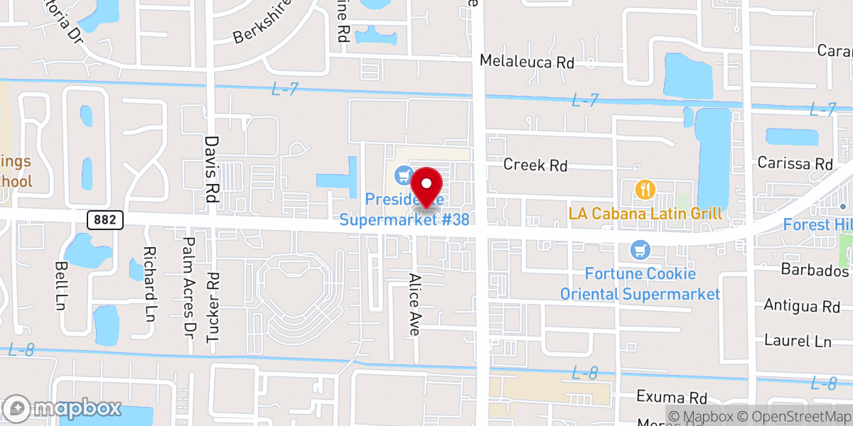 Map showing location of Ministerio Internacional Jesús El Salvador Wes Palm Beach