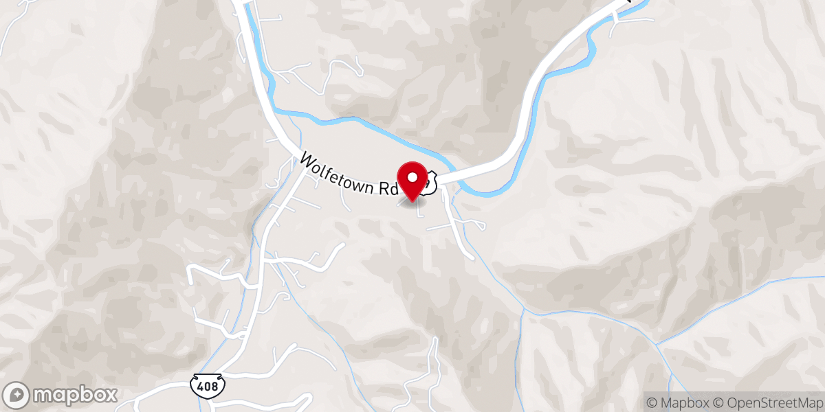 Map showing location of The Cherokee Church of God