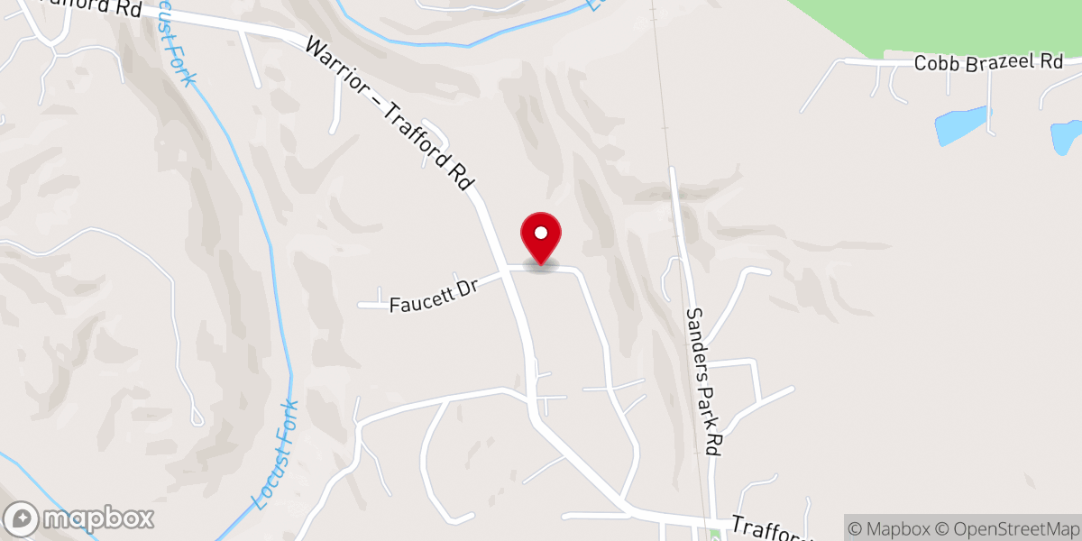 Map showing location of Trafford Church of God