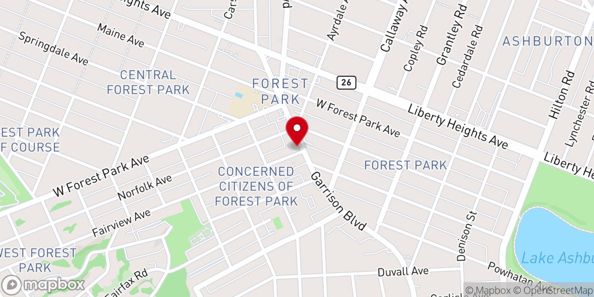 Map showing location of Wayland Baptist Church