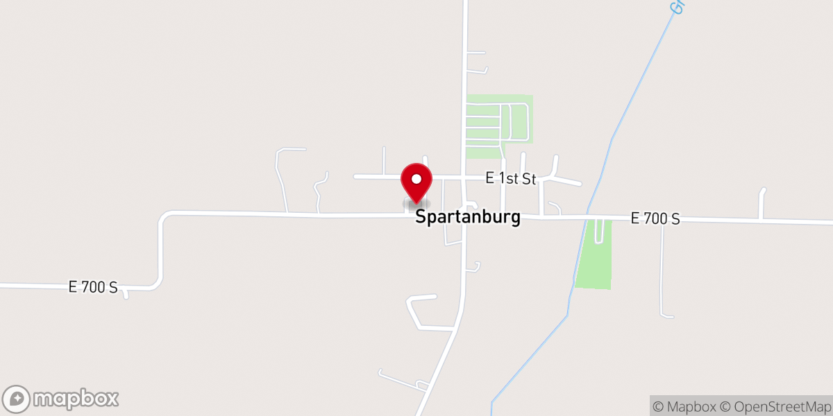 Map showing location of Spartanburg Christian Church