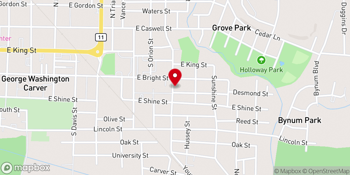 Map showing location of St Mark Community Center