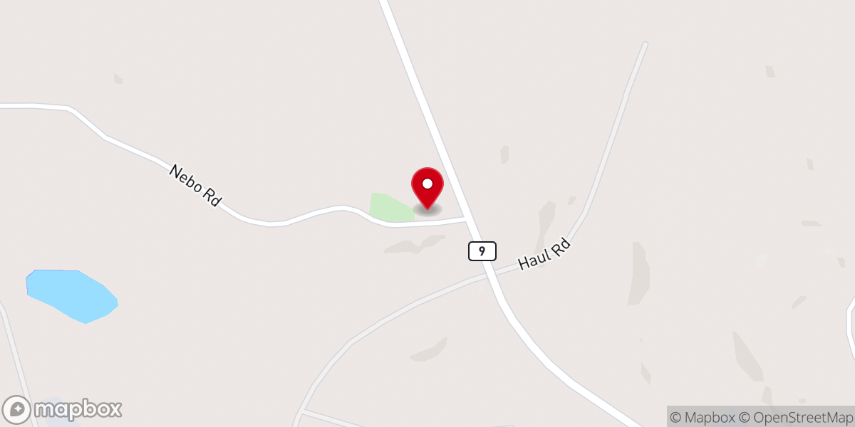 Map showing location of Mount Nebo Church