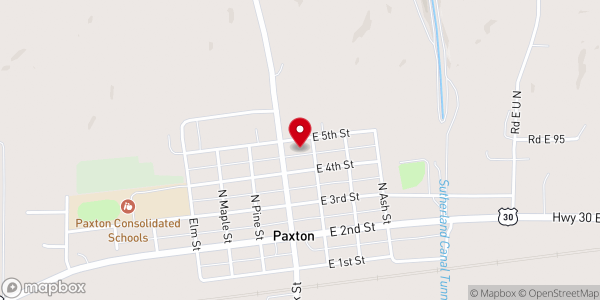 Map showing location of Trinity Evangelical Lutheran Church