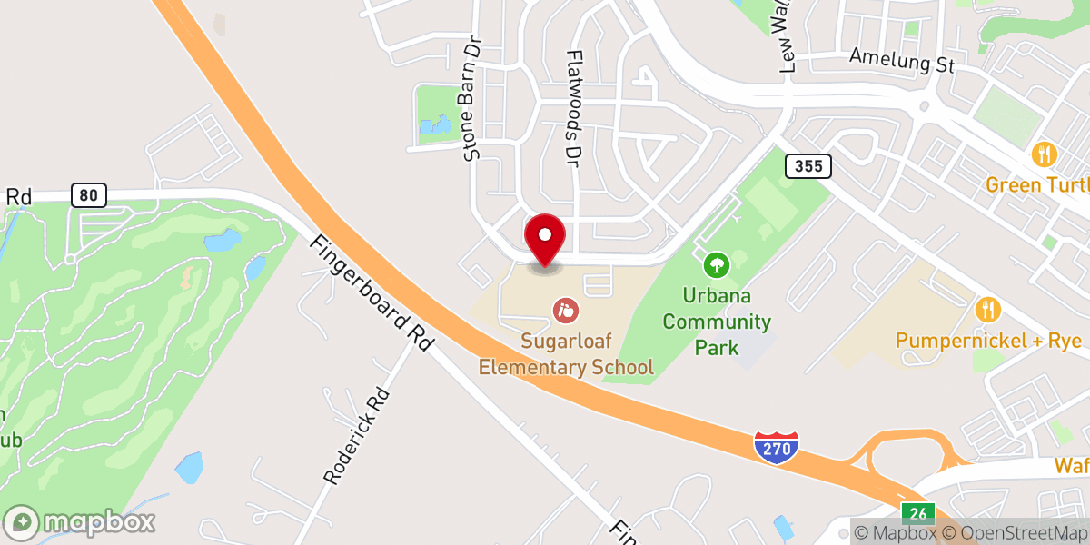 Map showing location of Belonging Community Church, Urbana