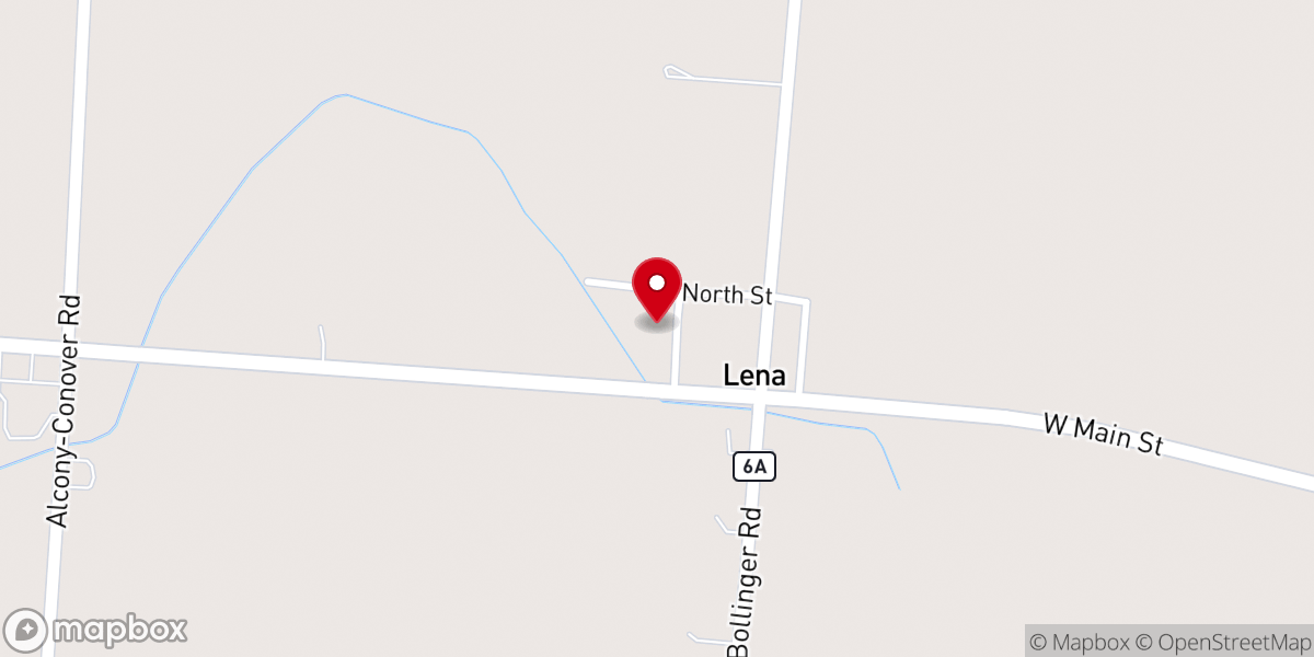 Map showing location of Lena Baptist Church
